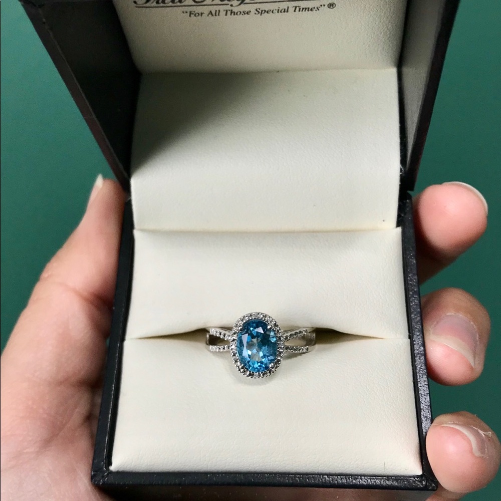 Blue topaz ring